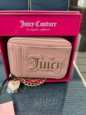 Juicy Couture Blush Pink Mini Wallet Crossbody with Gold Hardware